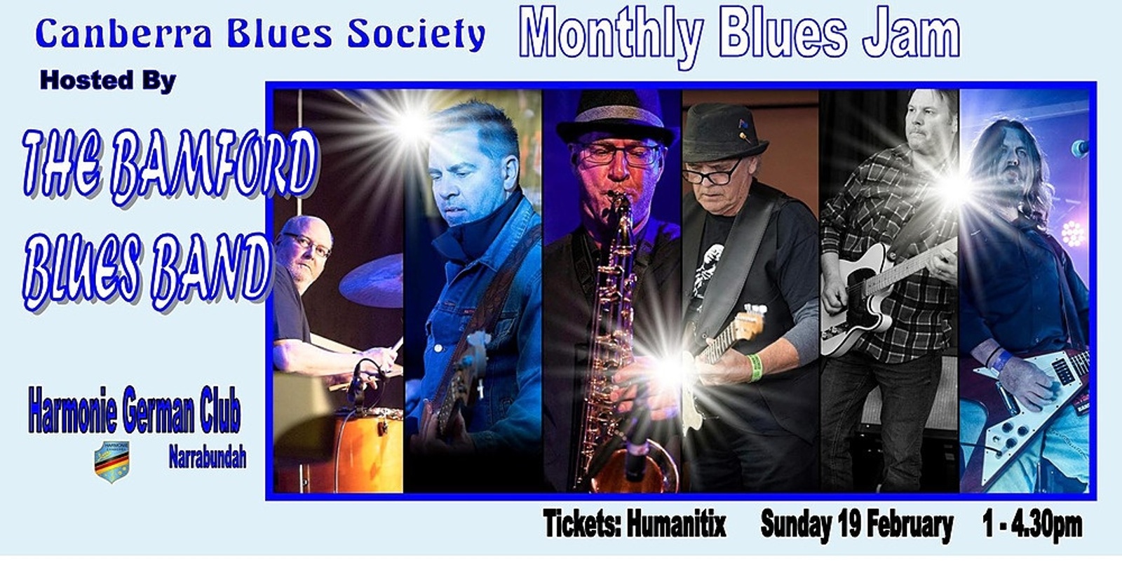 Banner image for CBS February Blues Jam hosted by The Bamford Blues Band