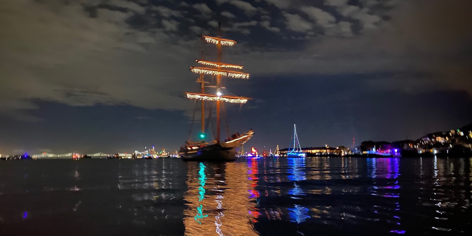 Sausalito 2023 Lighted Boat Parade on brigantine Matthew Turner Humanitix