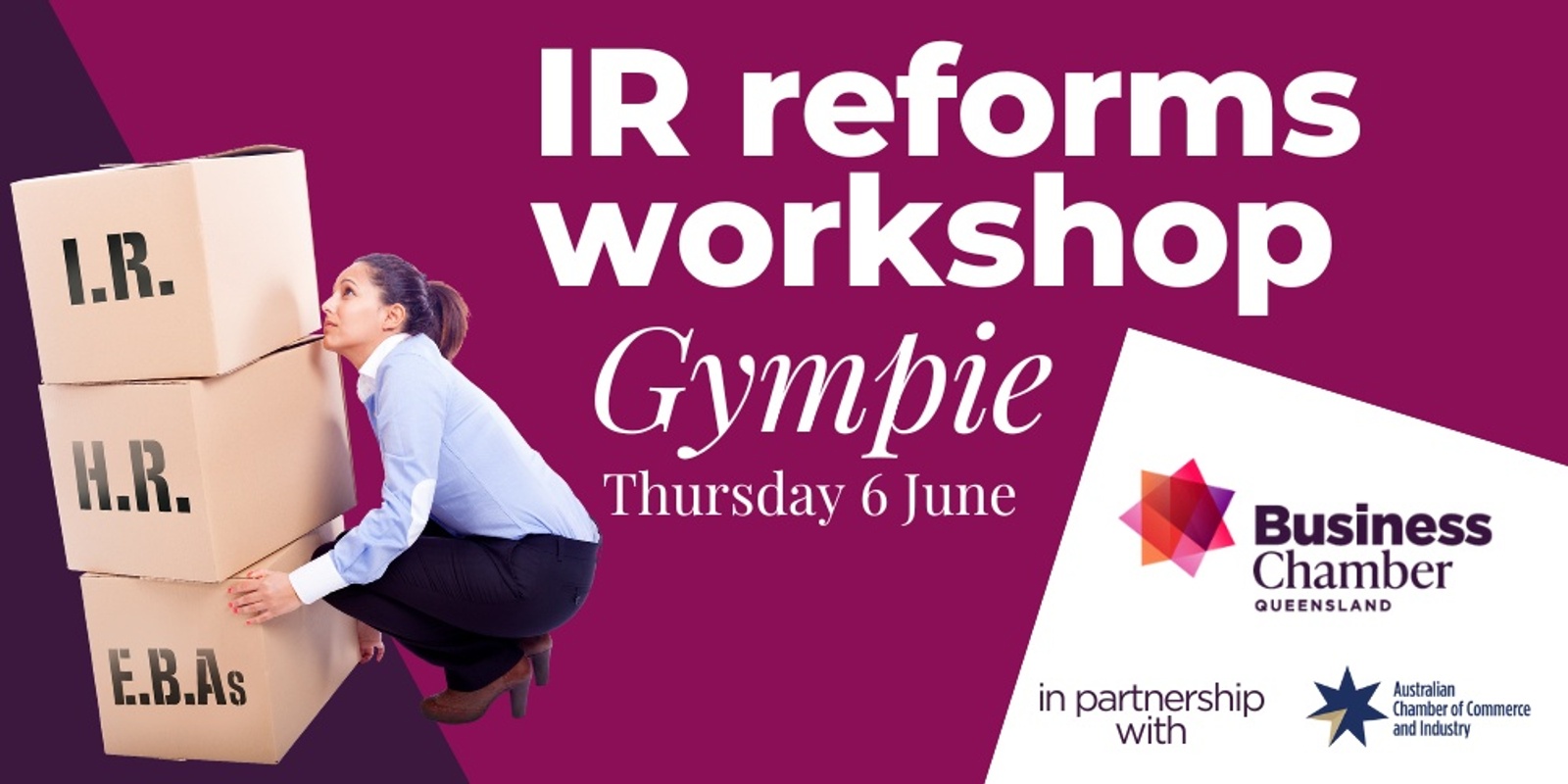 Banner image for IR reforms workshop, Gympie
