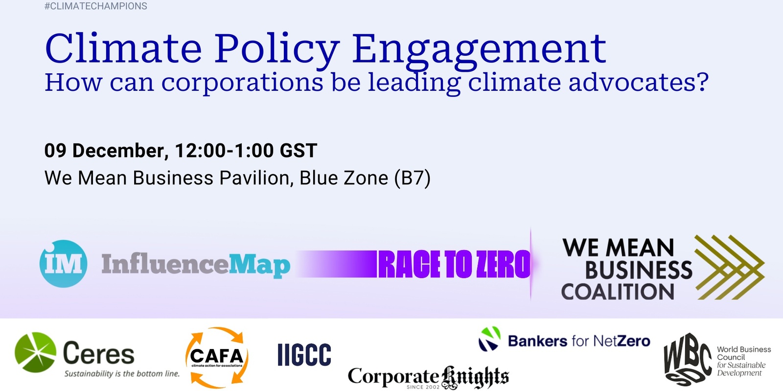 Banner image for Climate Policy Engagement - How can corporations be leading climate advocates?