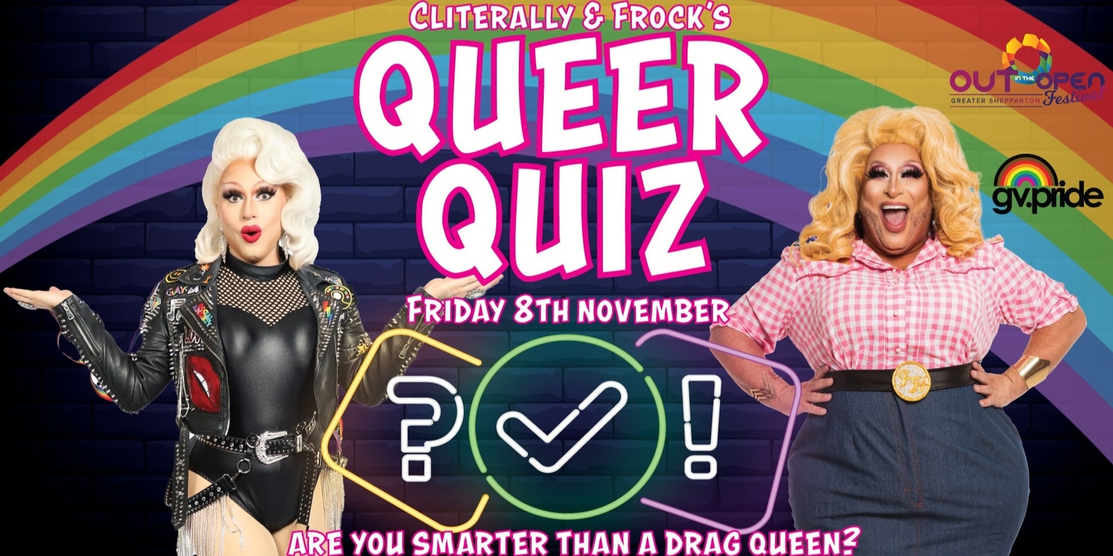 Banner image for Queer Quiz – Out in the Open | Fri 8 Nov