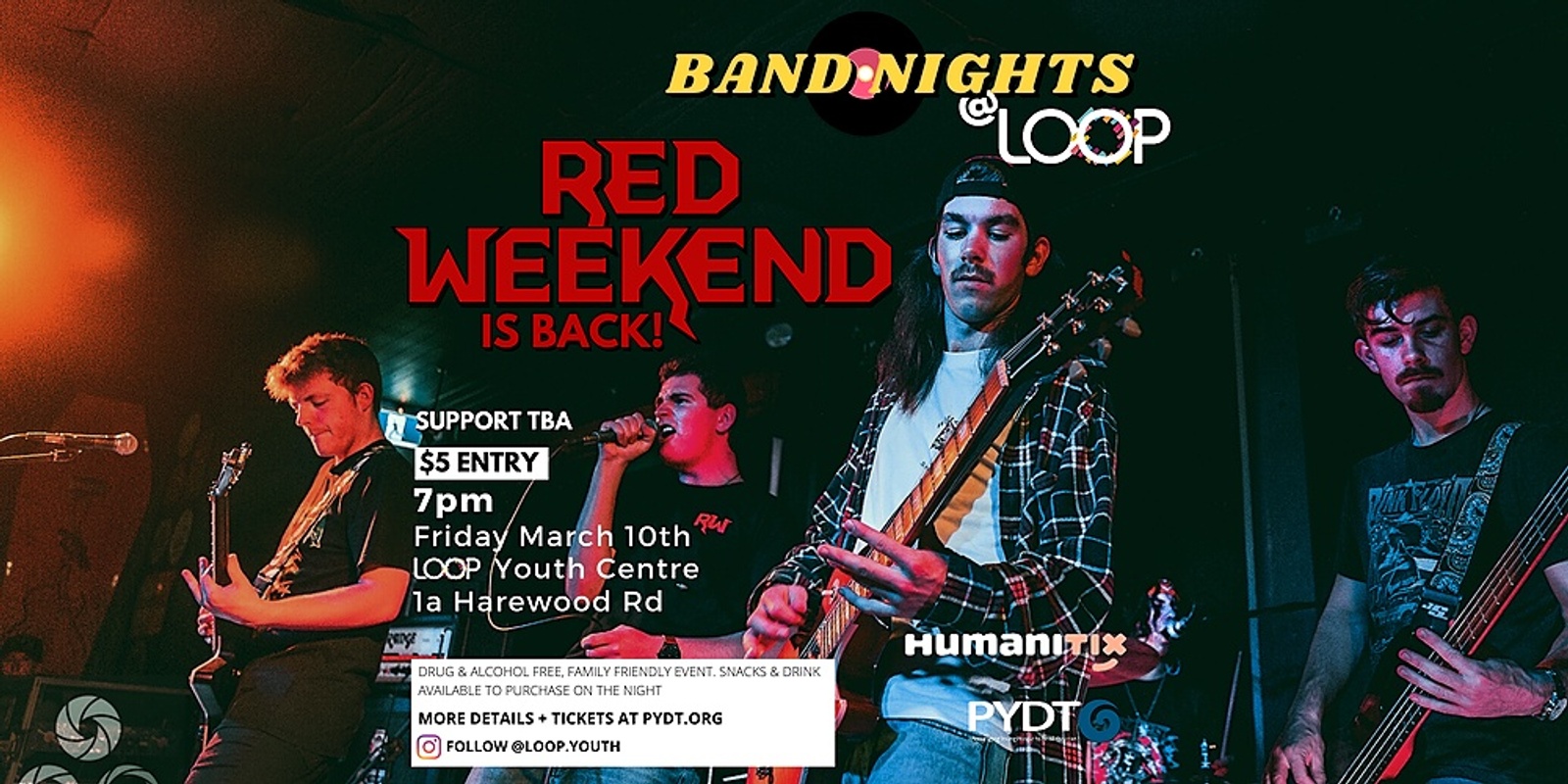 Banner image for Band Nights @ LOOP: Red Weekend Is Back!