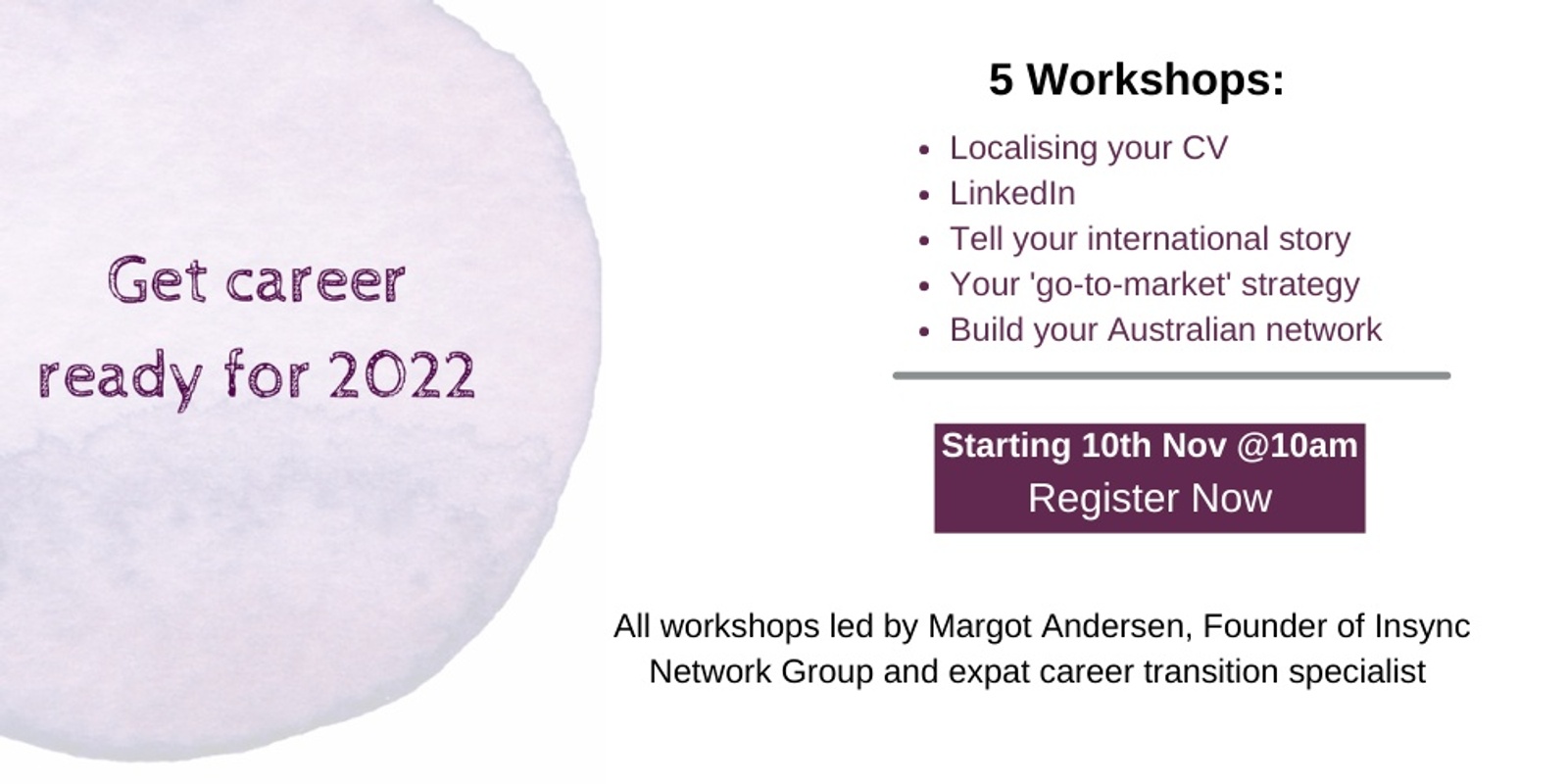 Careers Workshop Series (5 workshops) 
