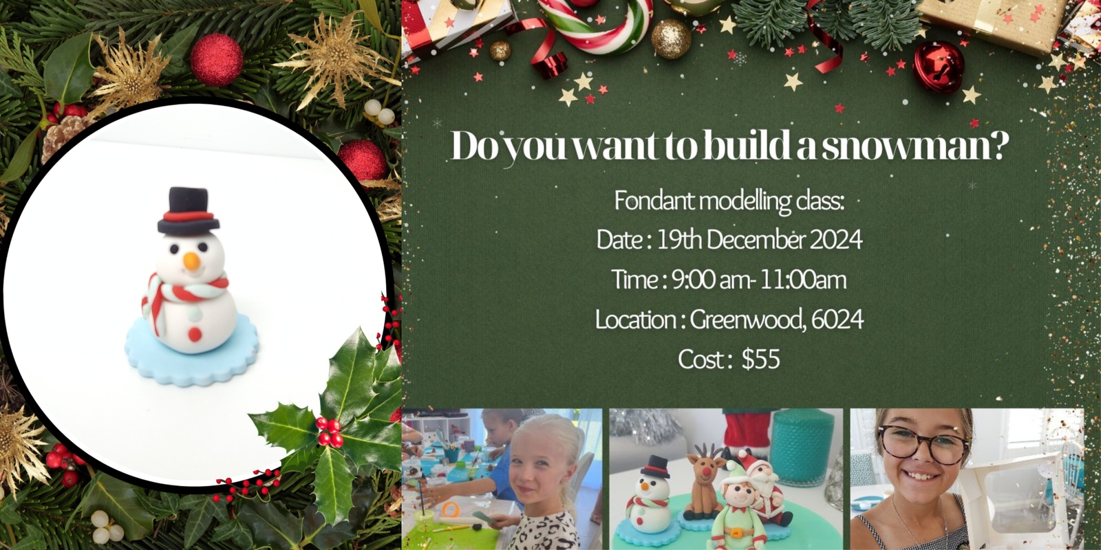 Banner image for CHRISTMAS Fondant Modelling For Kids and Adults, Family and Friends!