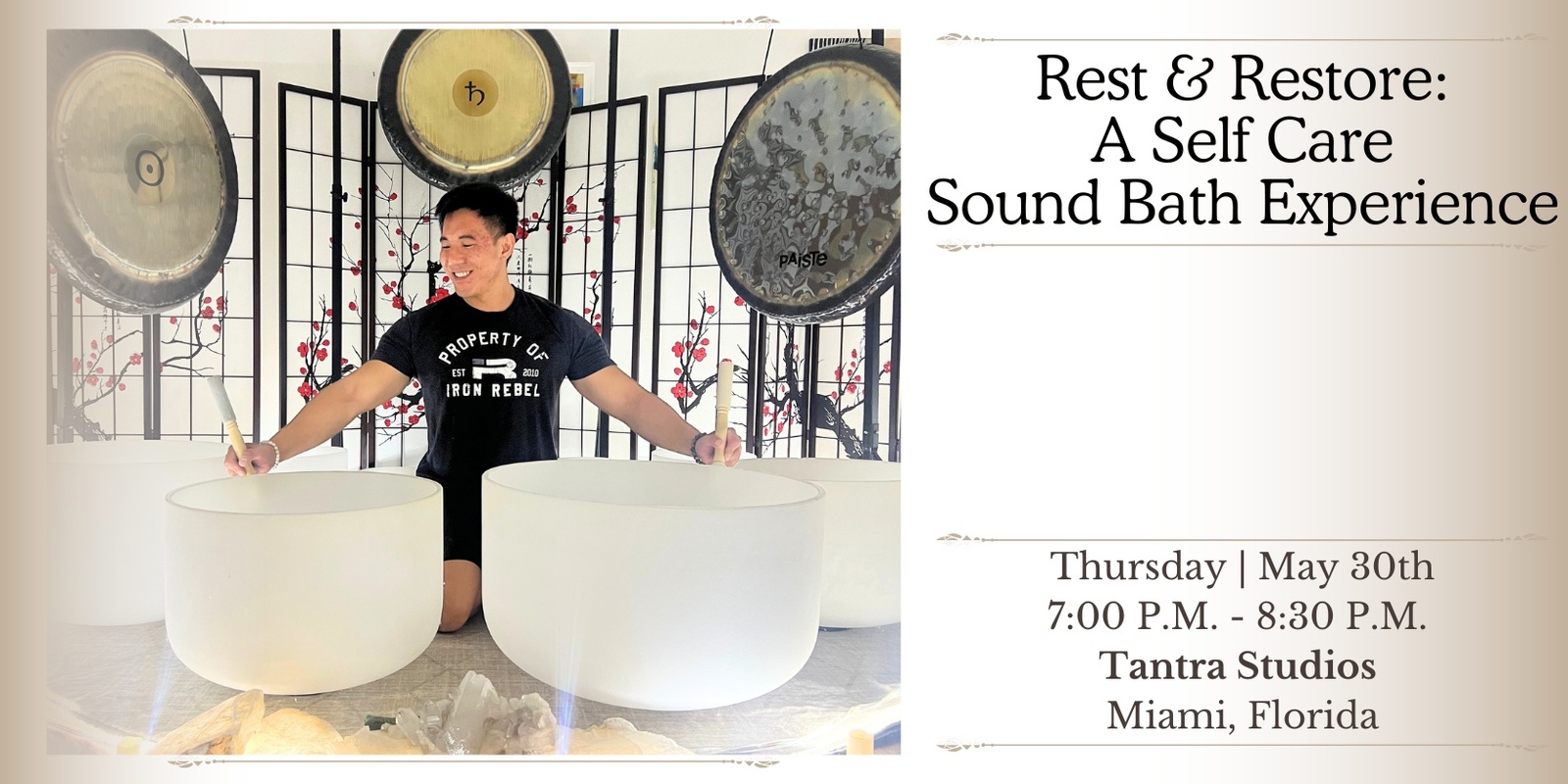 Banner image for Rest & Restore: A Self Care Sound Bath Experience (Miami)