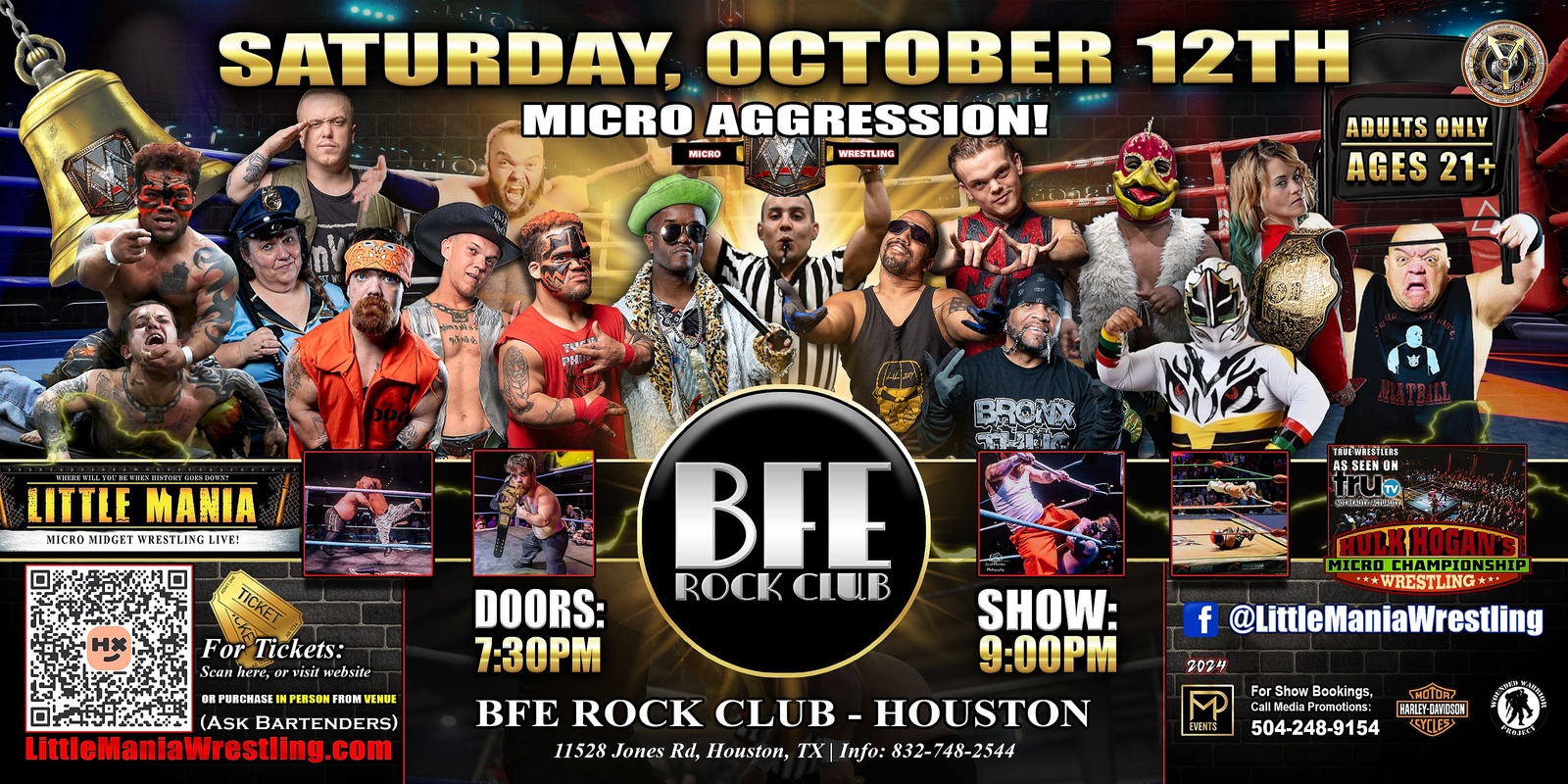 Banner image for Houston, TX - Micro Wrestling All * Stars @ BFE Rock Club: Little Mania Wrestling Rips through the Ring