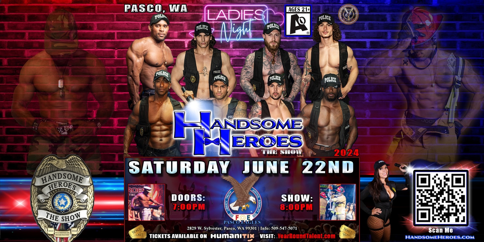 Banner image for Pasco, WA - Handsome Heroes: The Show "The Best Ladies' Night of All Time!"