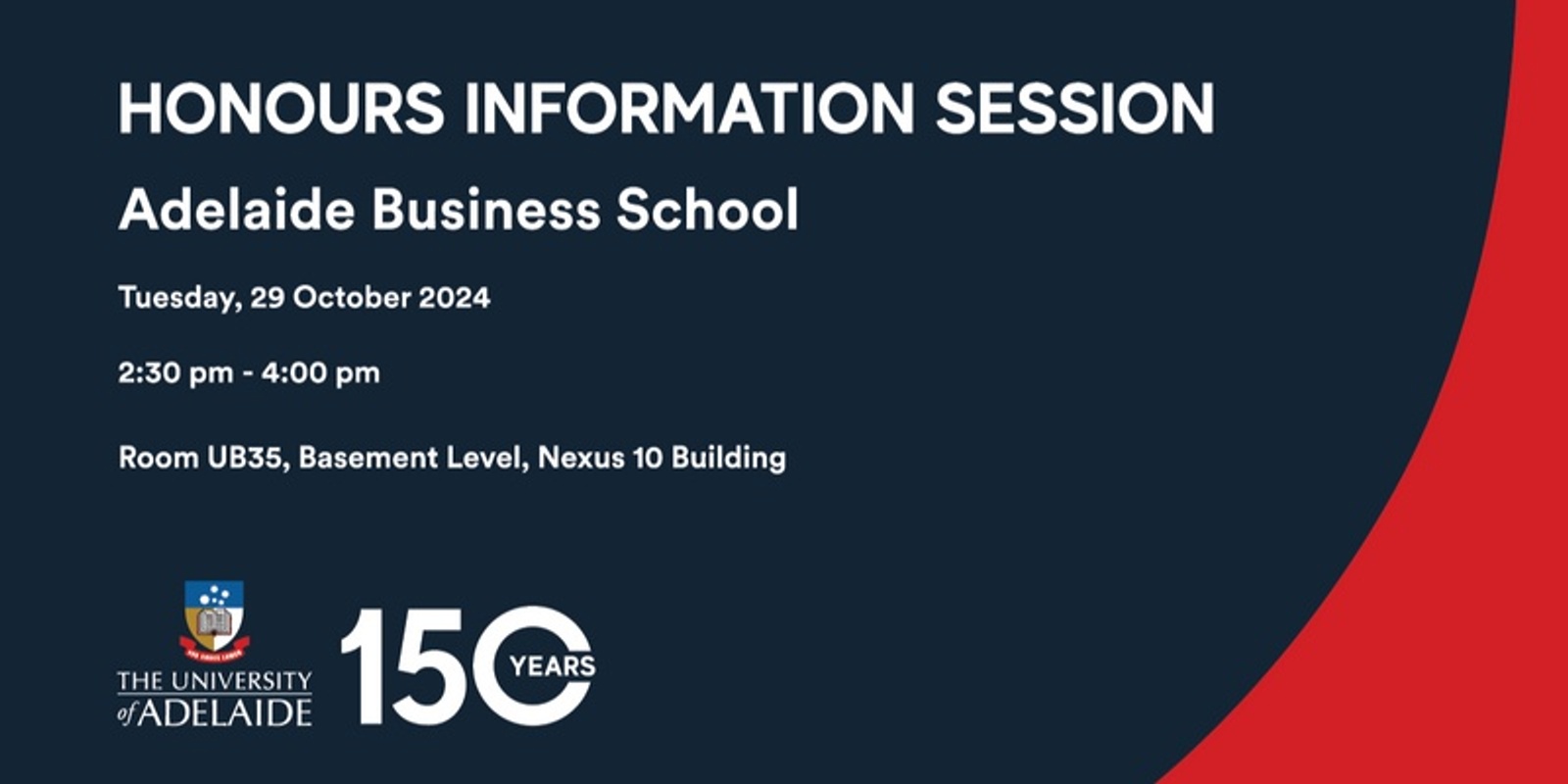 Banner image for Honours Information Session - Adelaide Business School 