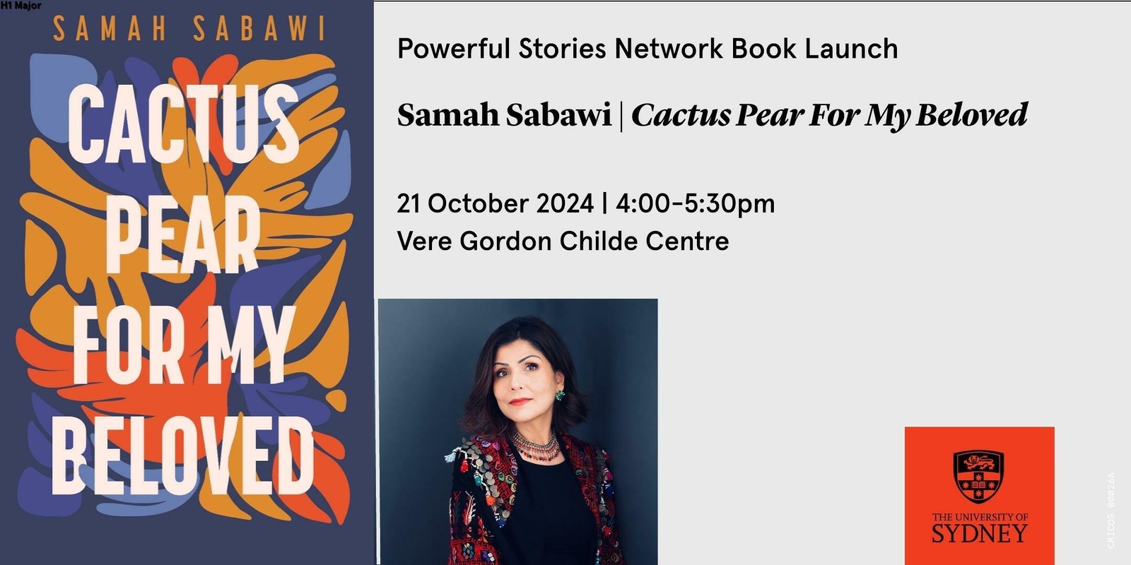 Banner image for Powerful Stories Book Launch |  Samah Sabawi | Cactus Pear For My Beloved