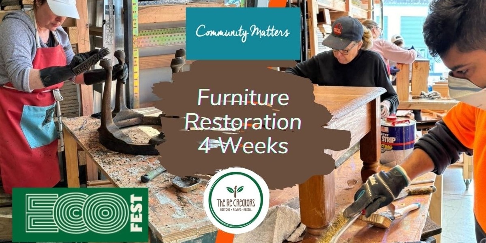 Banner image for Wooden Furniture Restoration - 4 Weeks, Waiōrea Community Recycling Centre, Sunday 17 March to 14 April, 10am - 12pm ( No class on Easter Sunday 31 March)