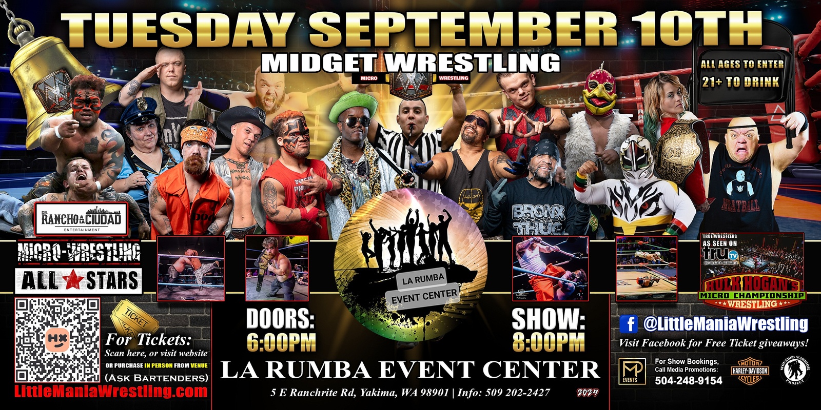 Banner image for Yakima, WA - Micro-Wrestling All * Stars: Little Mania Rips Through the Ring!