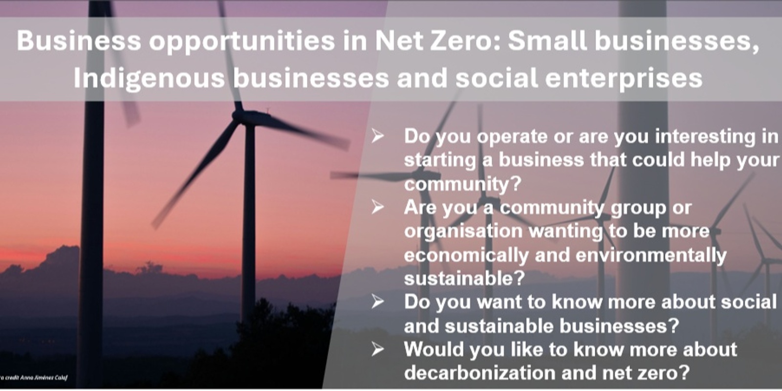 Banner image for Business opportunities in Net Zero: Small businesses, Indigenous businesses and social enterprises - Townsville