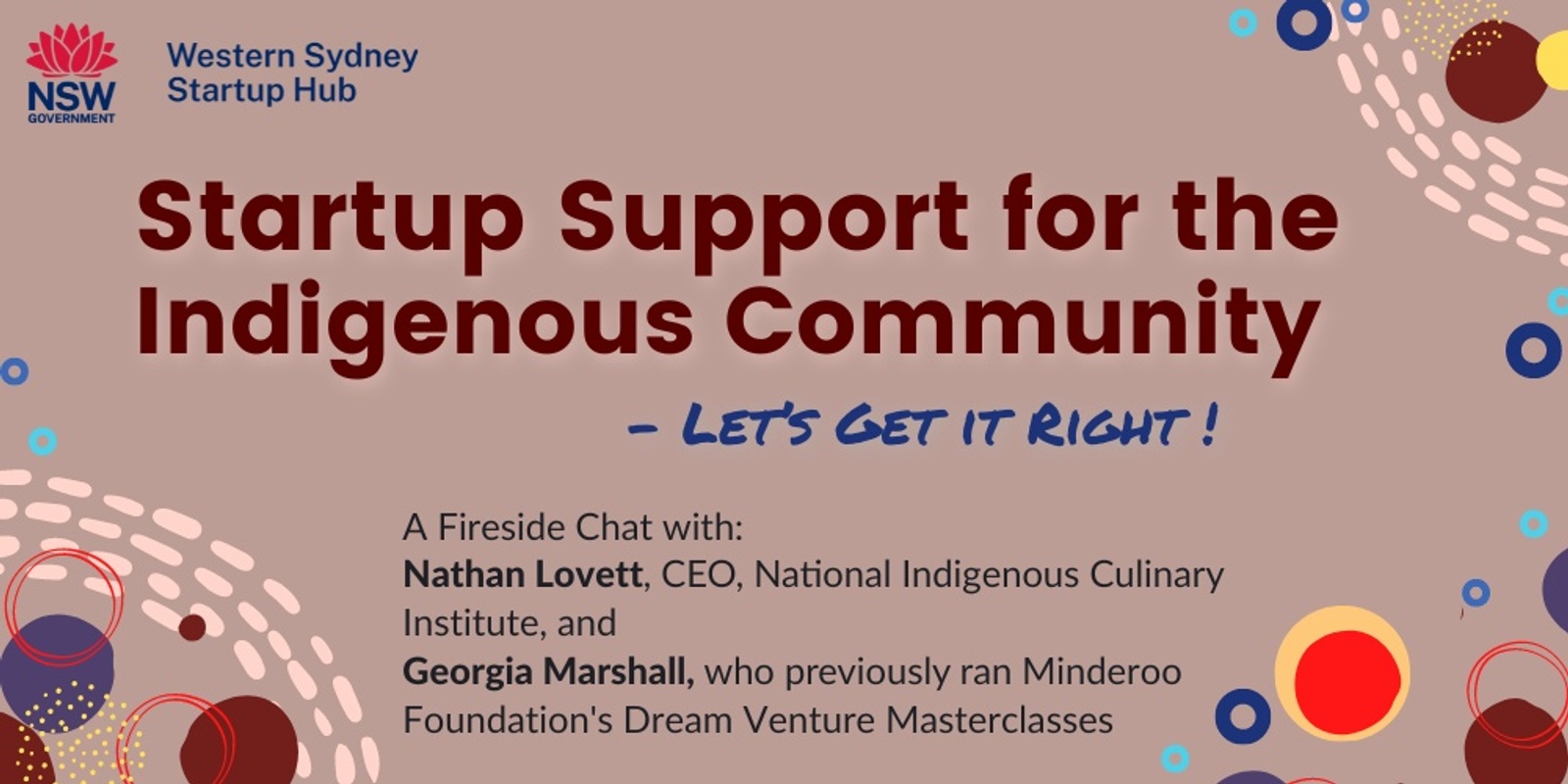 Banner image for Startup Support for the Indigenous Community