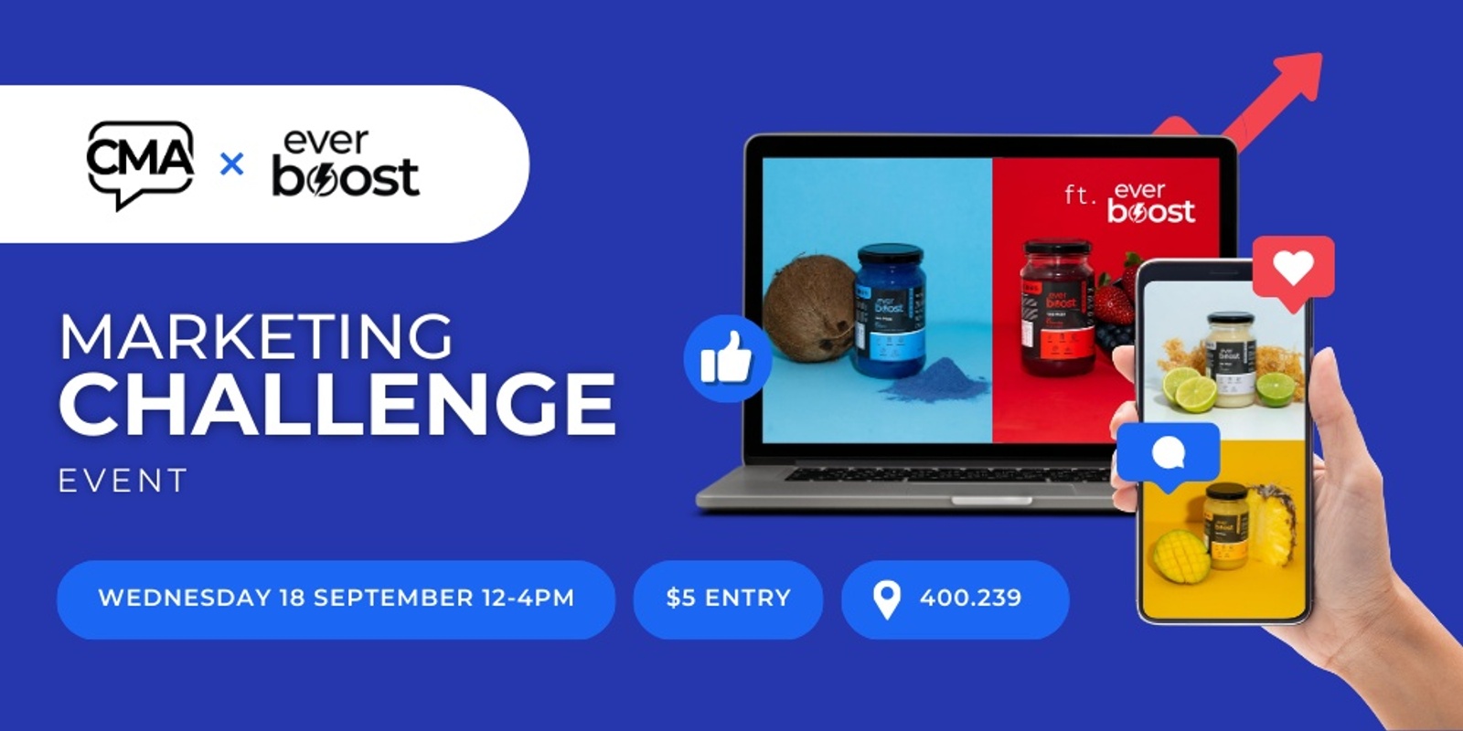 Banner image for CMA x Everboost Marketing Challenge Event