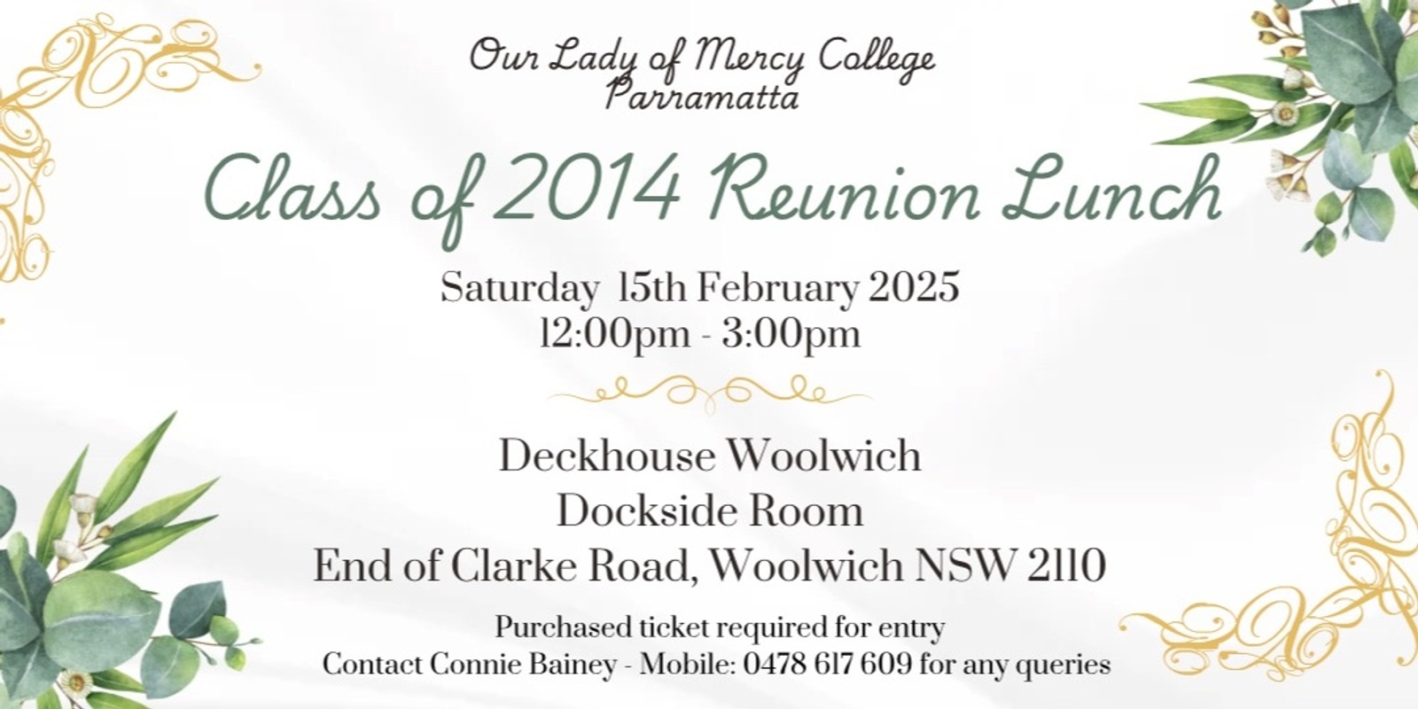 Banner image for OLMC Parramatta - Class of 2014 Reunion