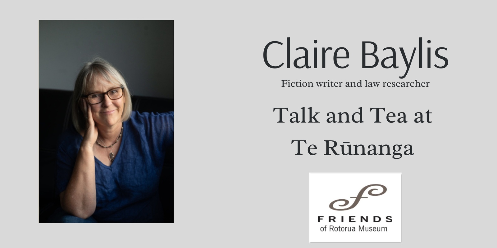 Banner image for Claire Baylis Talk and Tea at Rūnanga
