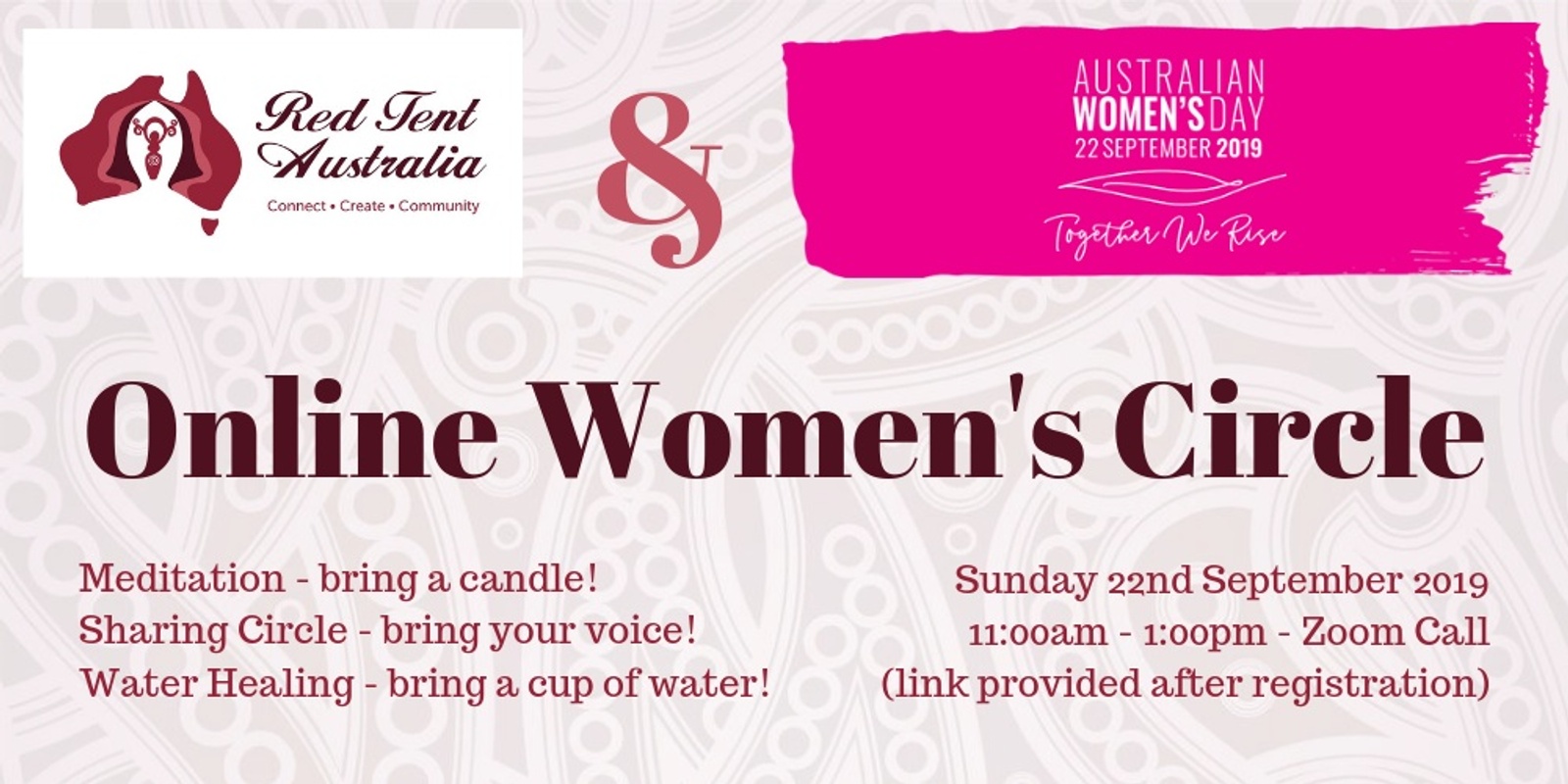 Banner image for Red Tent Australia + Australian Women's Day Online Circle