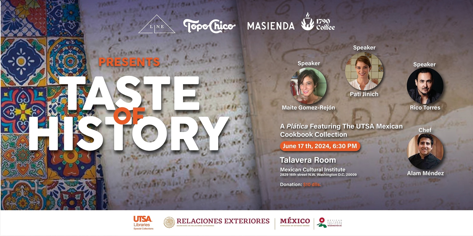 Banner image for Taste of History. A Plática Featuring the UTSA Mexican Cookbook Collection