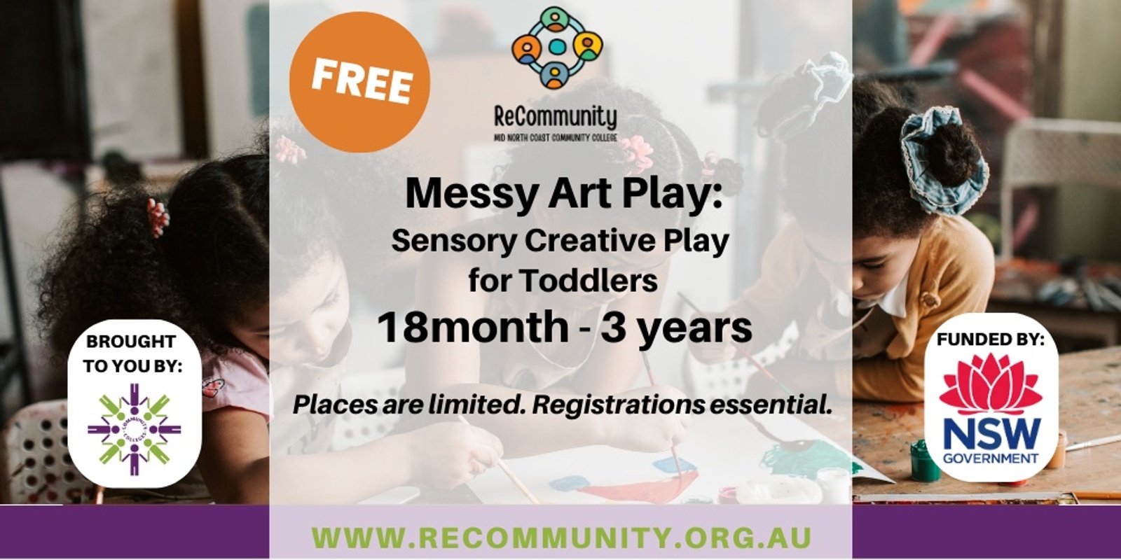 Banner image for Messy Art Play - Sensory Creative Play for Toddlers 18m - 3yrs | KEMPSEY
