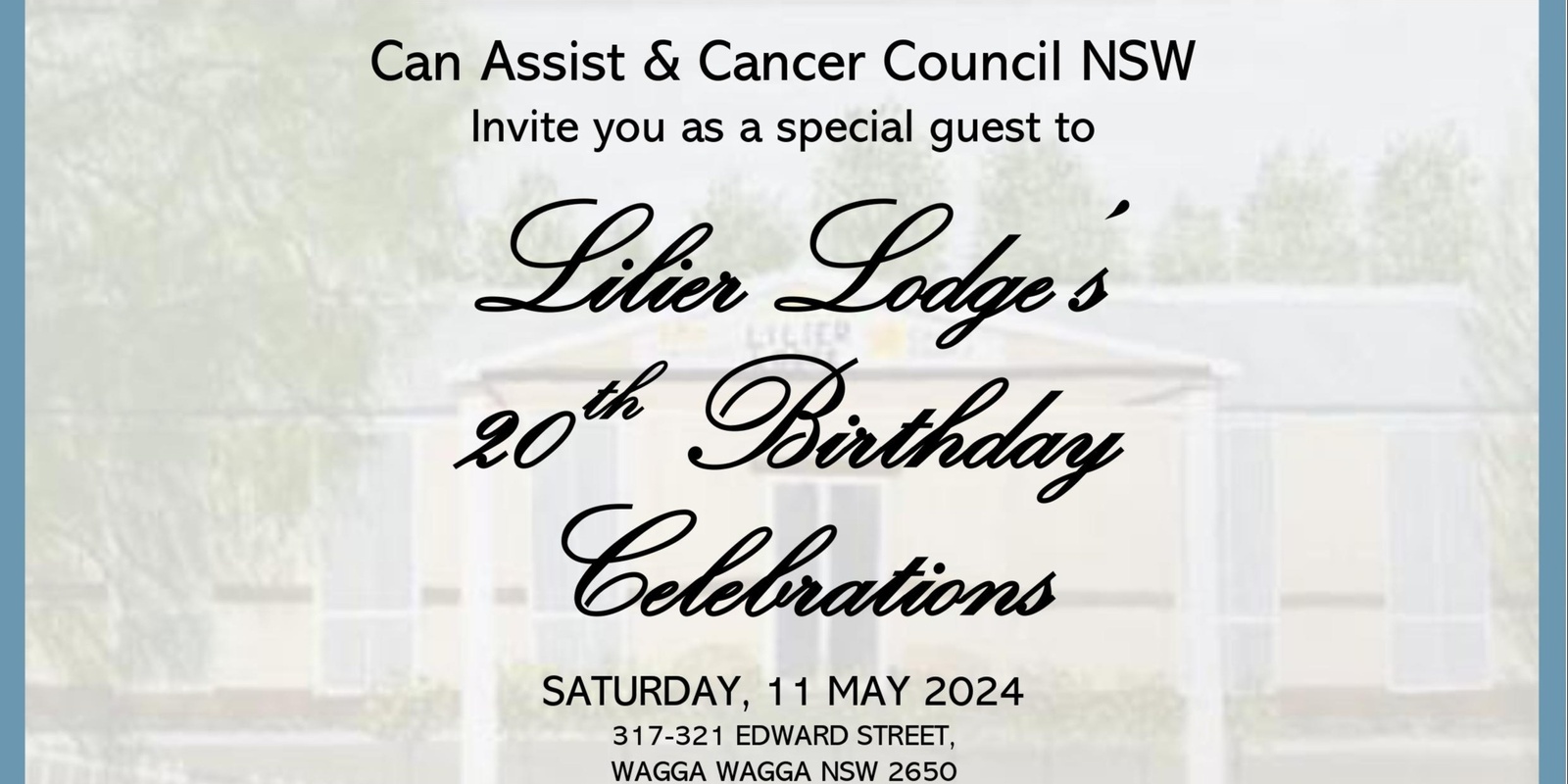 Banner image for Lilier Lodge Open Day & 20th Birthday Celebrations