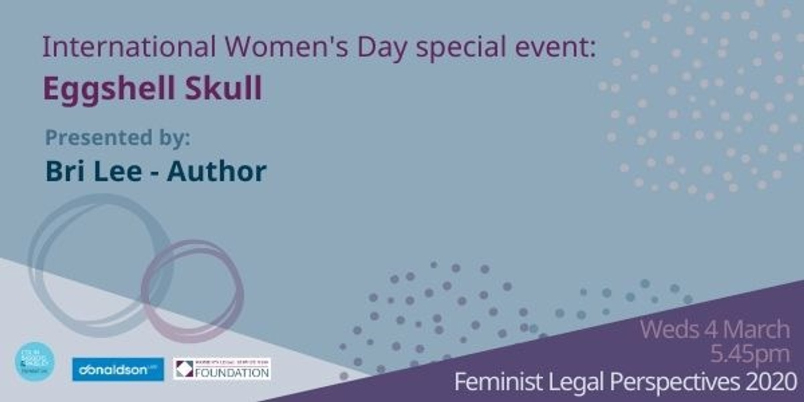 Banner image for Feminist Legal Perspectives 2020: EGGSHELL SKULL
