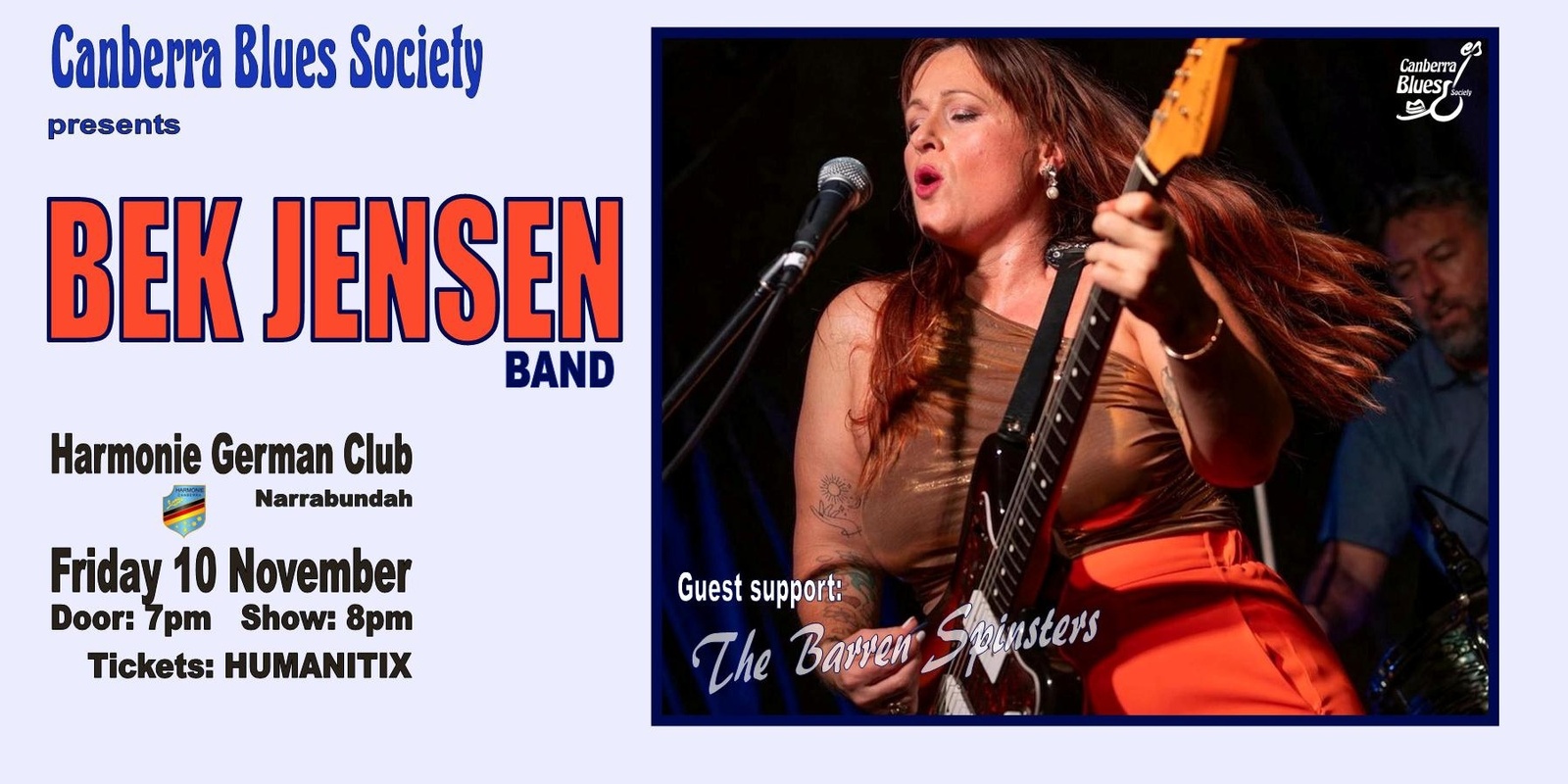 Banner image for Bek Jensen Band + guest support The Barren Spinsters @ The Zeppelin Room