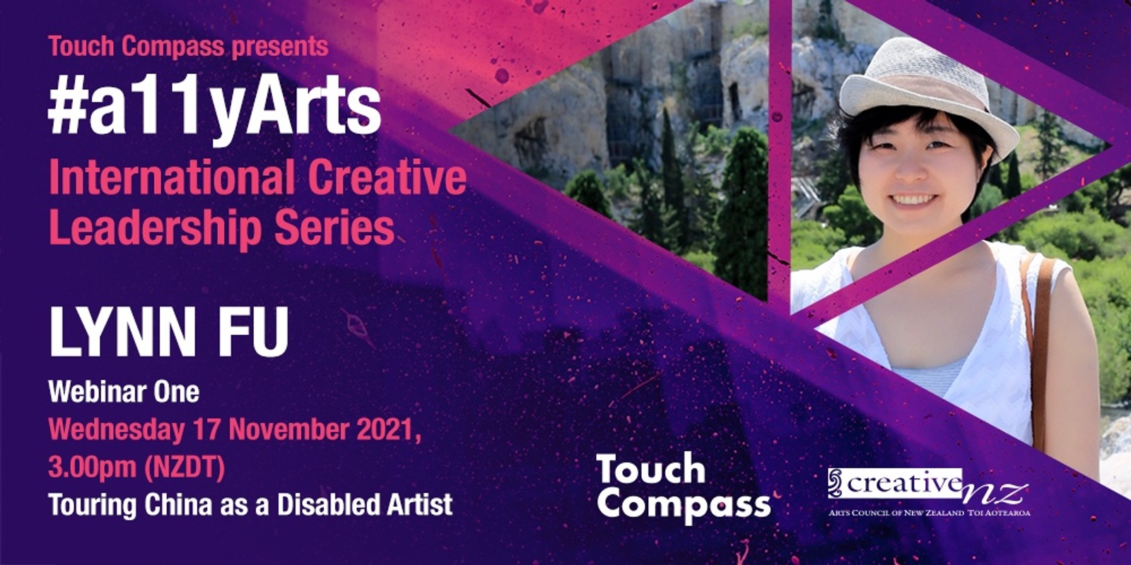 Banner image for #a11yArts: International Creative Leadership Series with Lynn Fu - Touring China as a Disabled Artist 