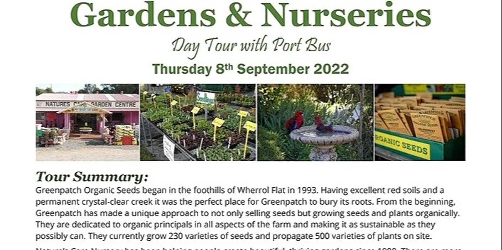 Banner image for Gardens & Nurseries Tour