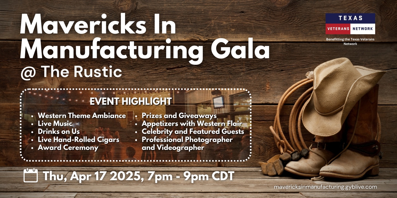 Banner image for Mavericks In Manufacturing Gala @ The Rustic