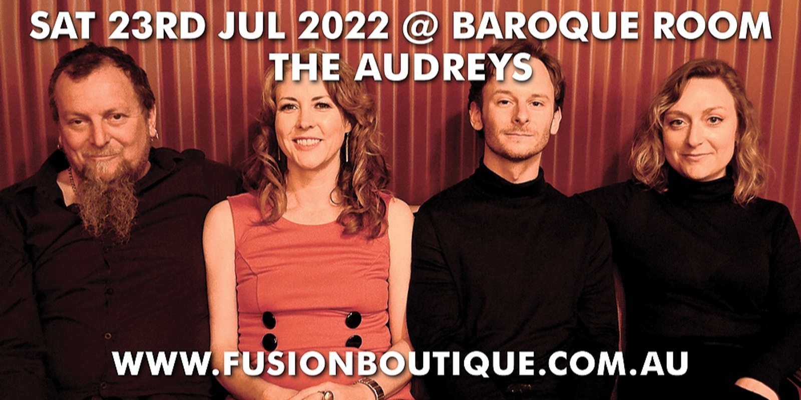 Banner image for FUSION BOUTIQUE presents THE AUDREYS in Concert at Baroque Room, Katoomba, Blue Mountains