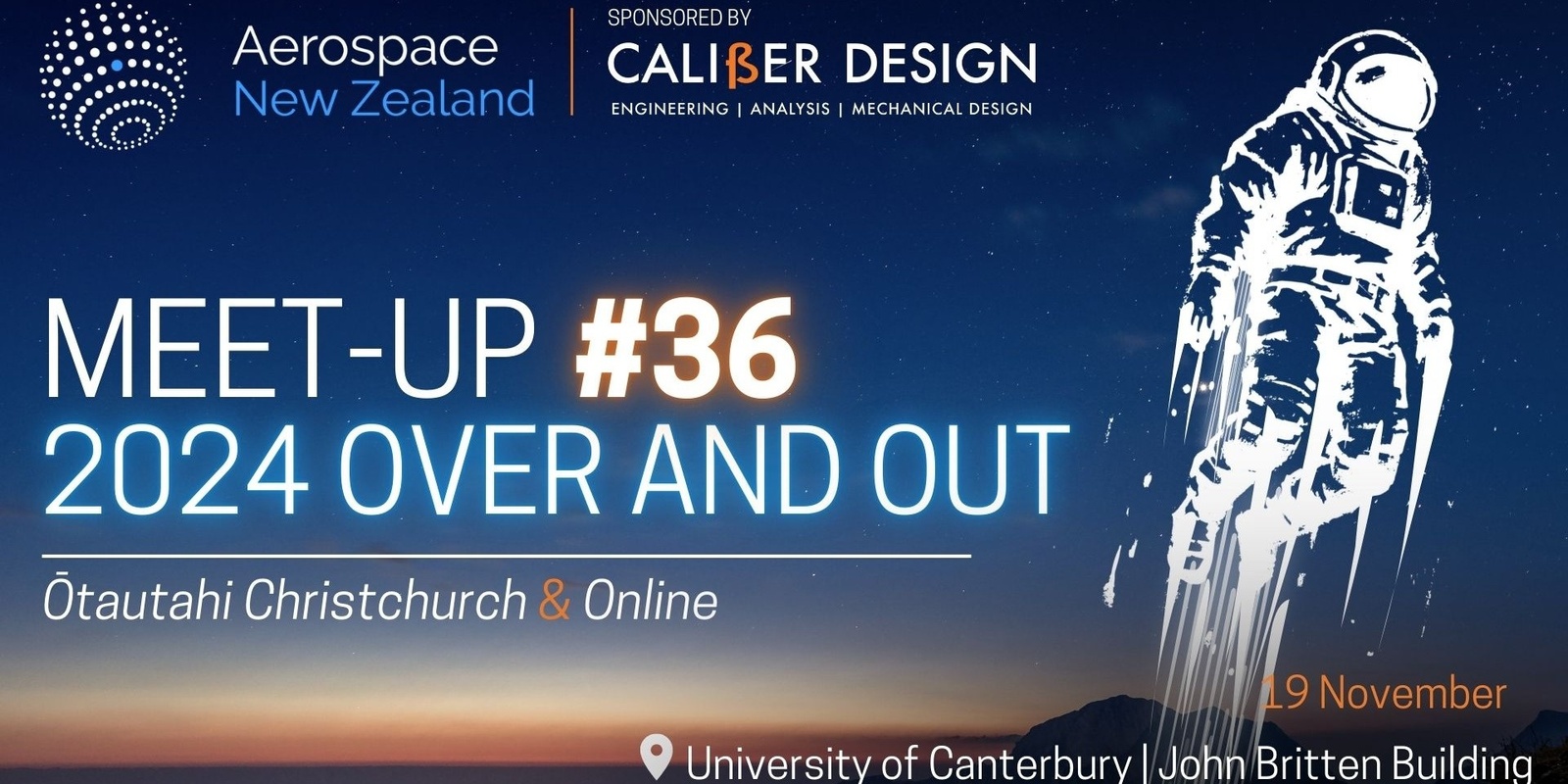 Banner image for Aerospace New Zealand Meet-Up #36 - 2024 Over & Out! 