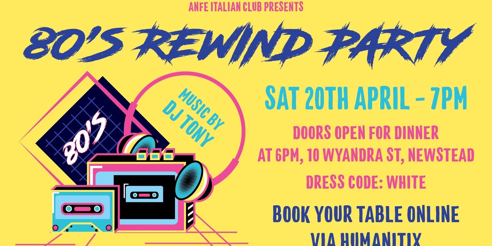 Banner image for 80's REWIND (WHITE) PARTY