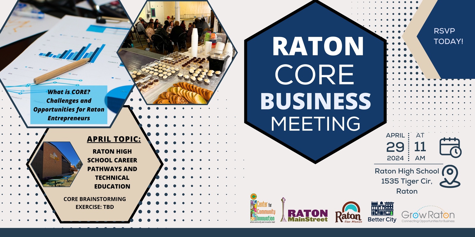 Banner image for April Raton CORE Business Meeting (Challenges and Opportunities for Raton Entrepreneurs)