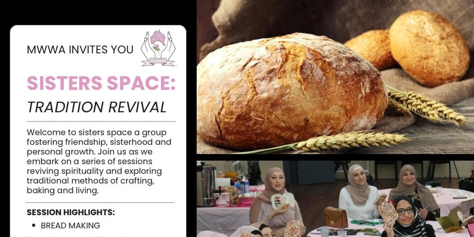 Banner image for Sisters Space: Bread Making Class 