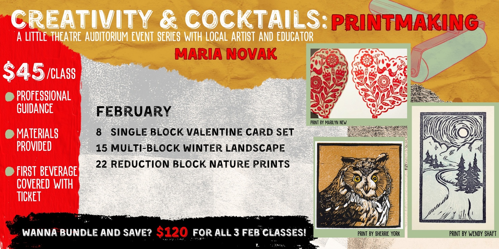 Banner image for Creativity & Cocktails: Feb Printmaking Series