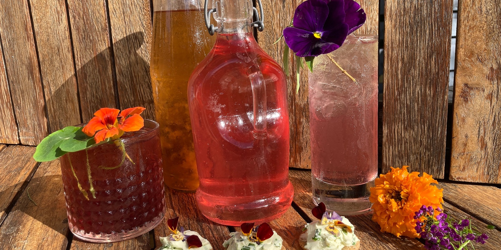 Banner image for Seasonal Infused Gins and Edible Flower Canapes