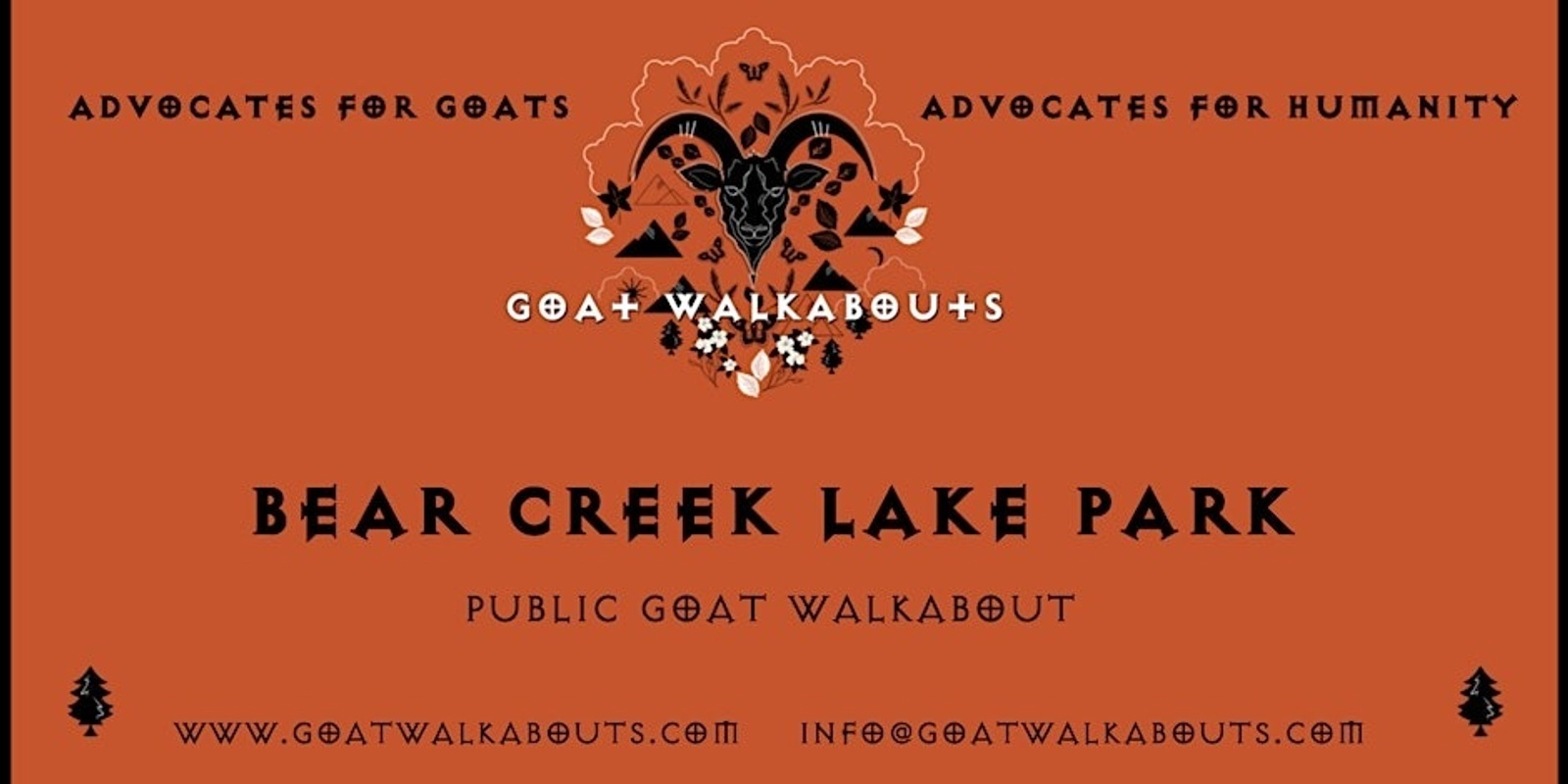 Banner image for SUNSET GOAT WALKABOUT: (BEAR CREEK LAKE PARK)