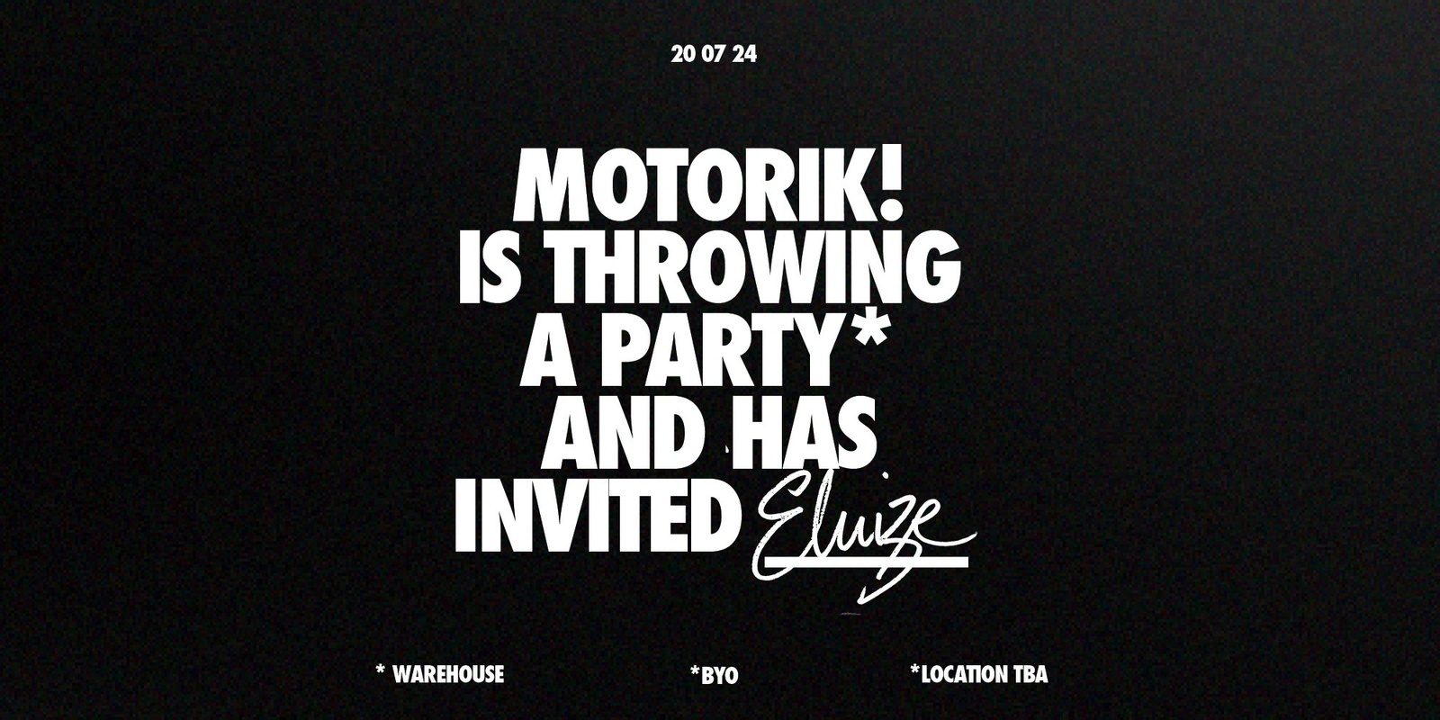 Banner image for MOTORIK! is throwing a party with Eluize