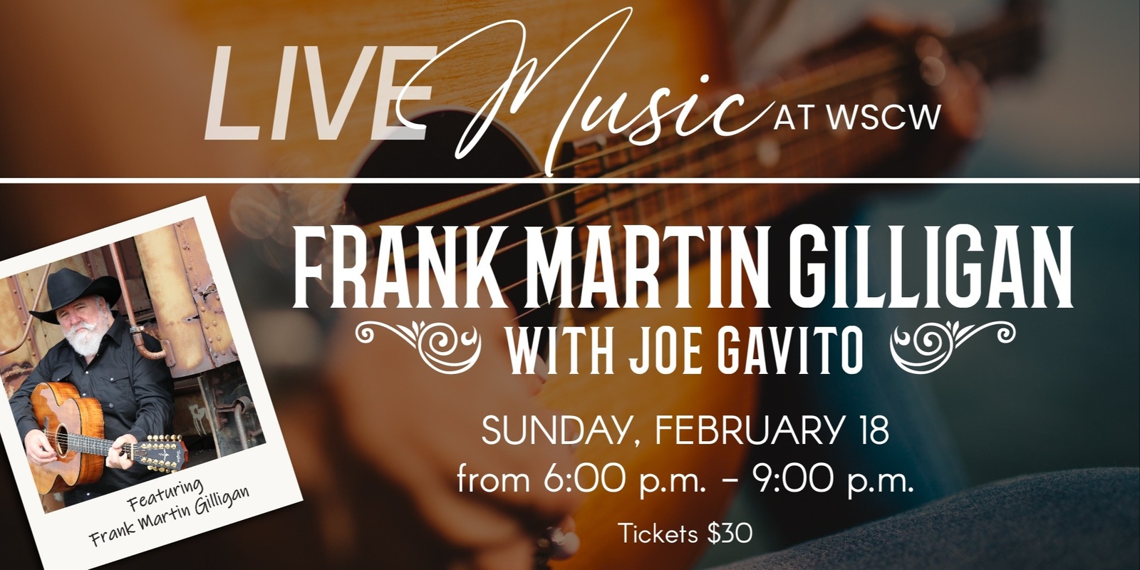 Banner image for Special Music Event: Frank Martin Gilligan with Joe Gavito February 18
