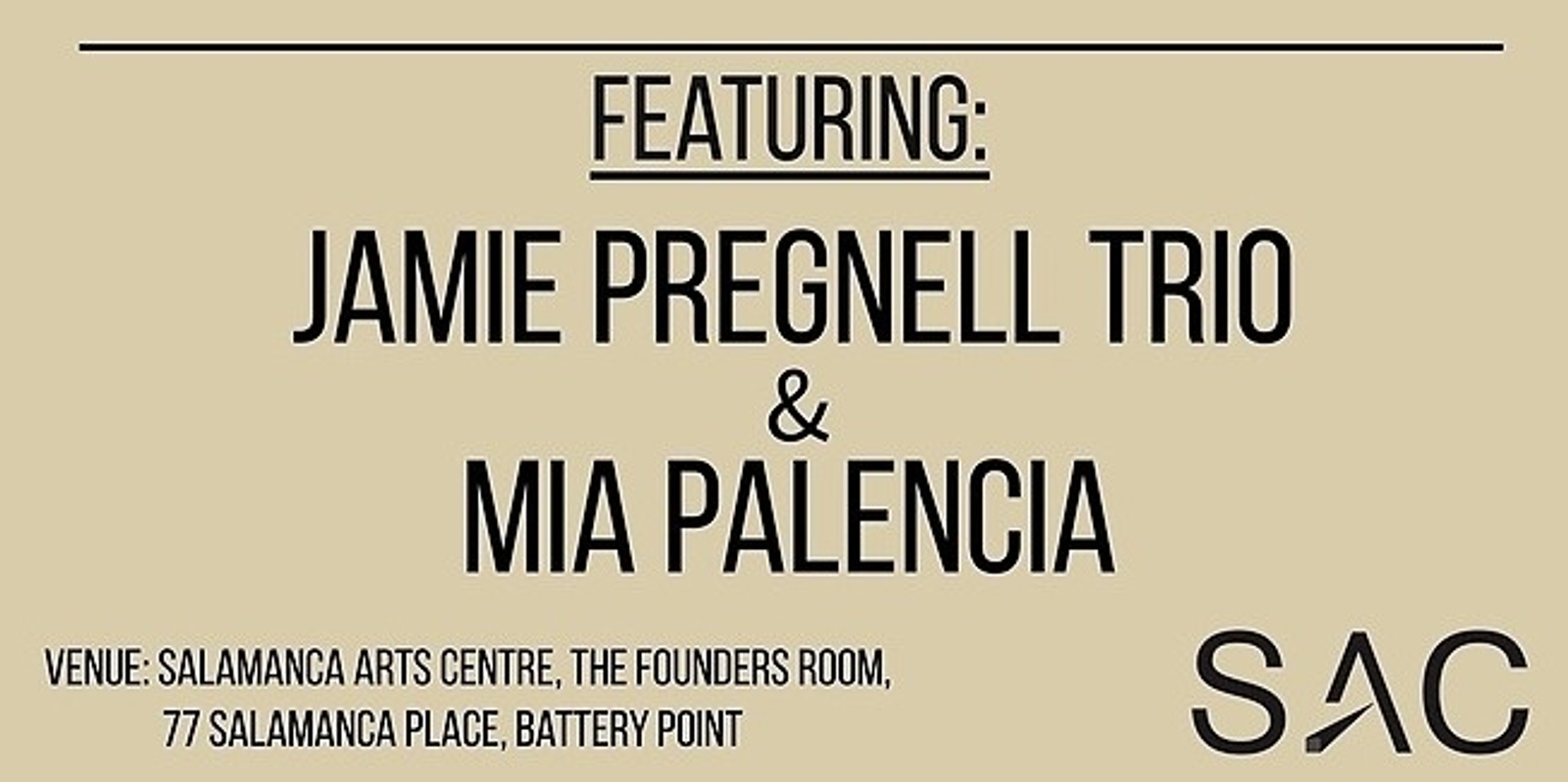 Banner image for Jazz at The Founders Room with Jamie Pregnell Trio//Mia Palencia