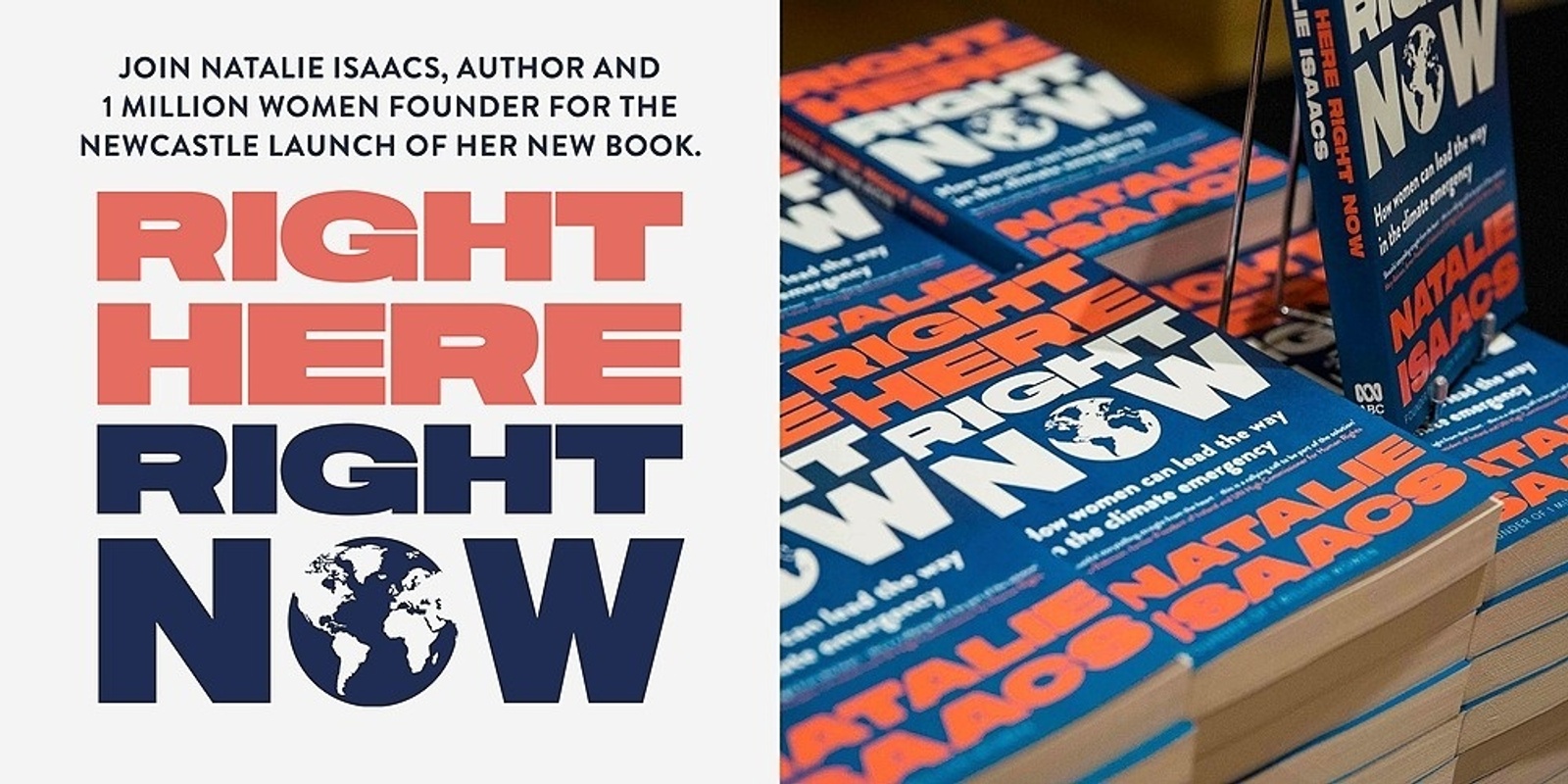 Banner image for Newcastle Book Event: 'Right Here, Right Now: How women can lead the way in the climate emergency'