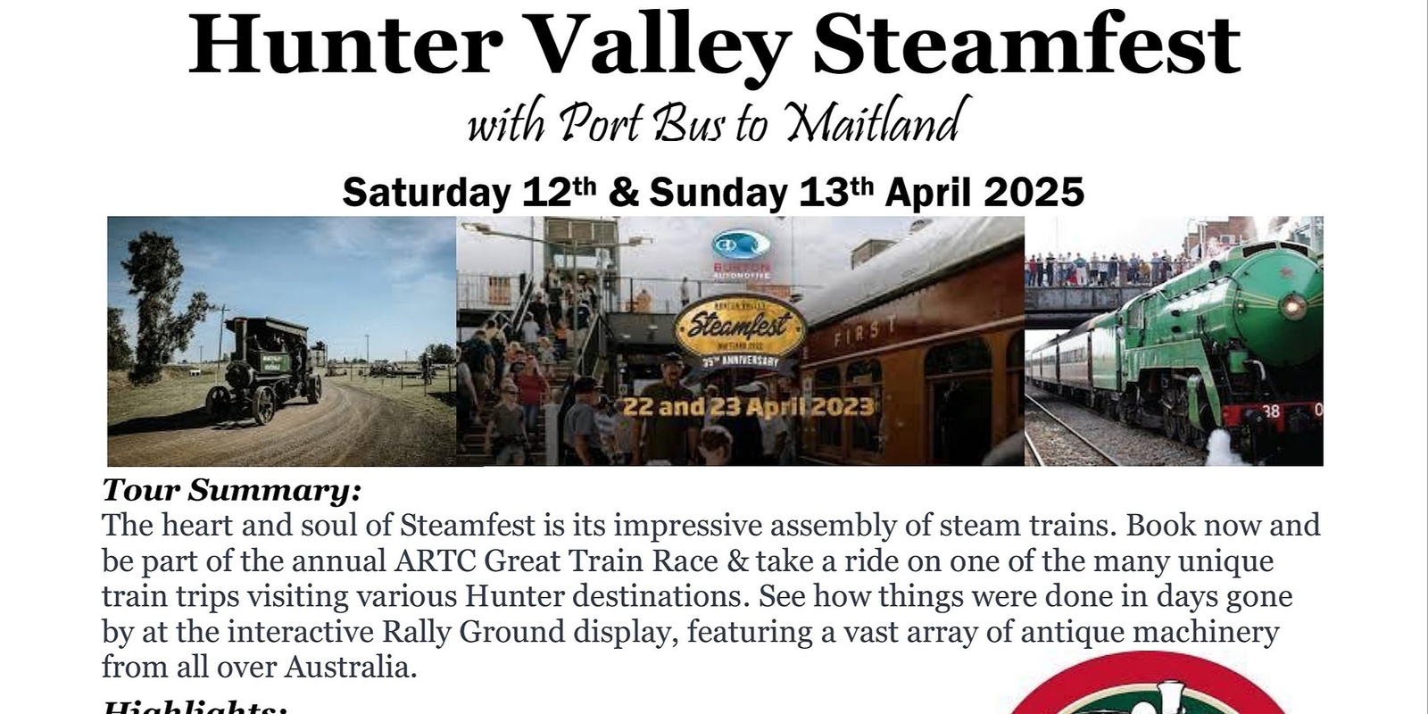 Banner image for Hunter Valley Steamfest