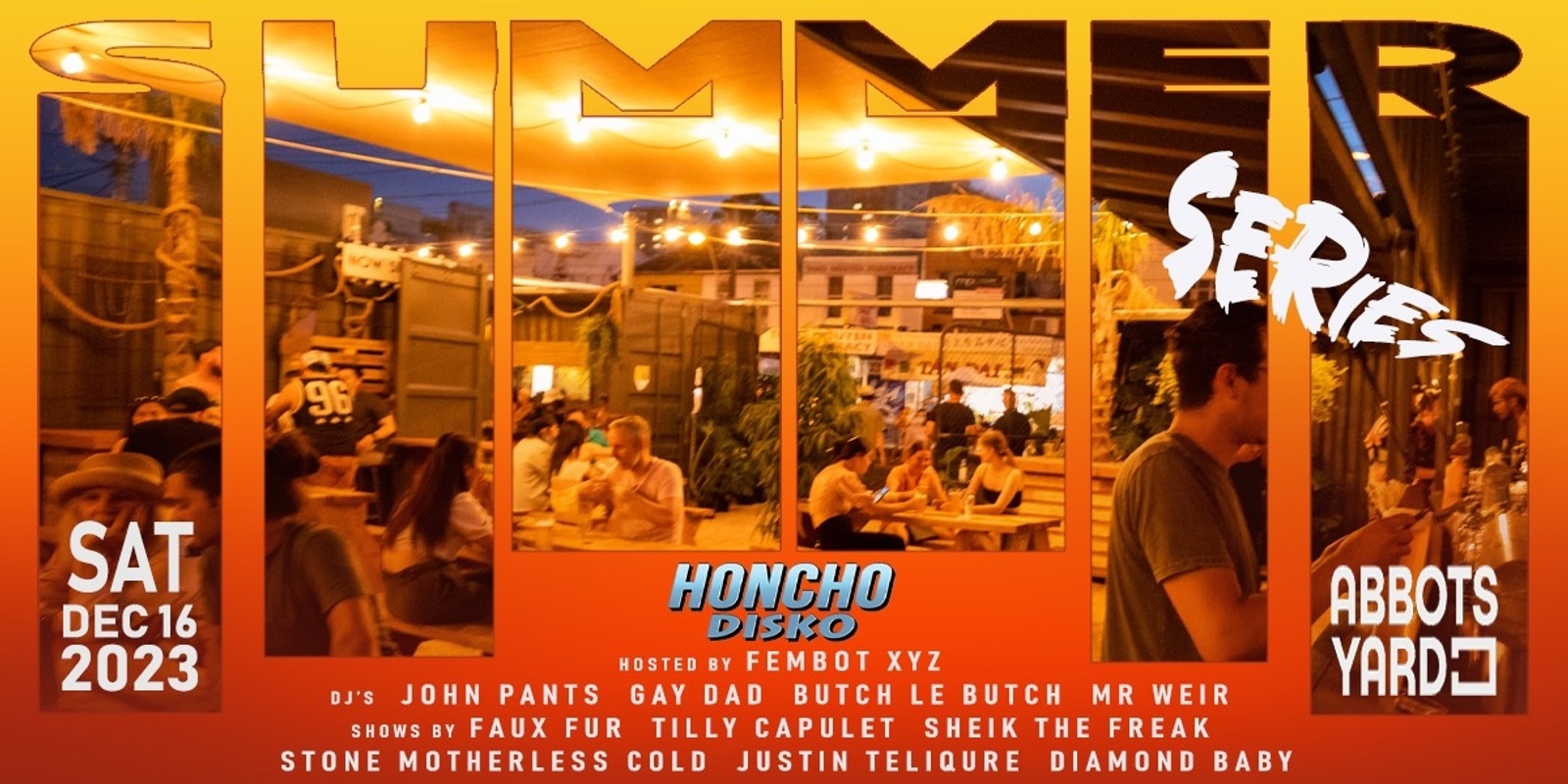 Banner image for HONCHO DISKO Melbourne Outdoor Day Party Saturday 16th December 2023