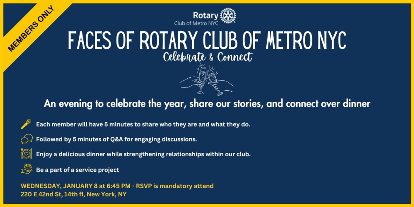 Banner image for RCMNYC - Faces of Rotary Club of Metro NYC - Members Only