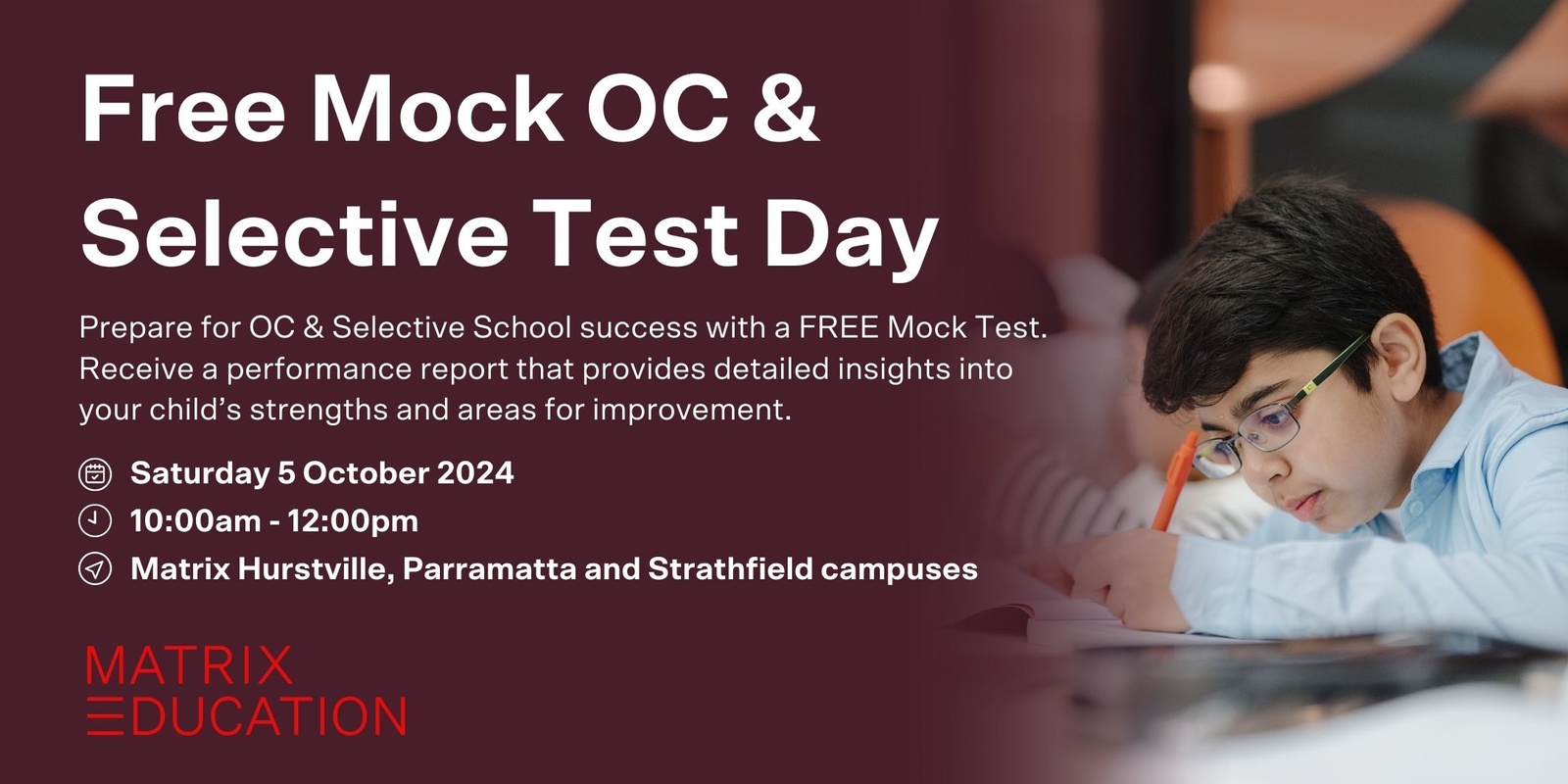 Banner image for Free Mock OC and Selective Test Day