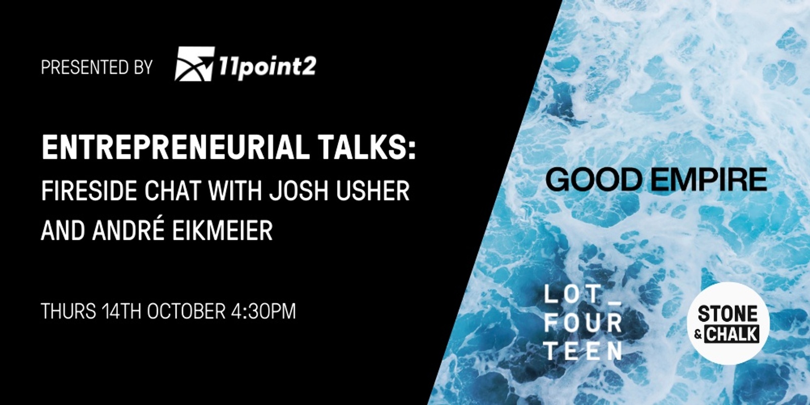 Banner image for Entrepreneurial Talks: Fireside Chat with Josh Usher and André Eikmeier
