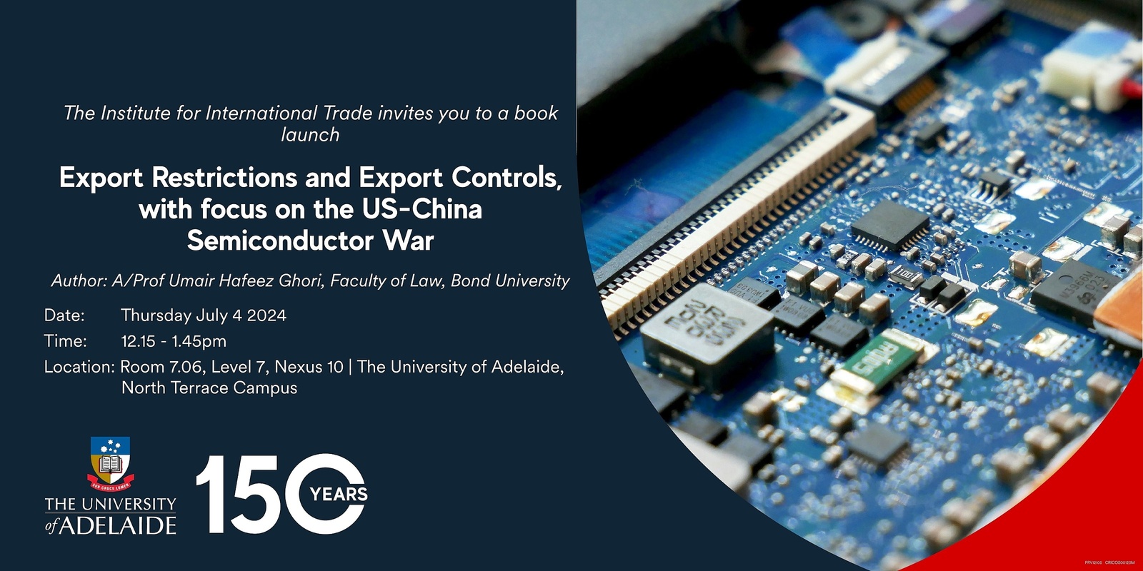 Banner image for Book Launch | Export Restrictions and Export Controls, with focus on the US-China Semiconductor War 