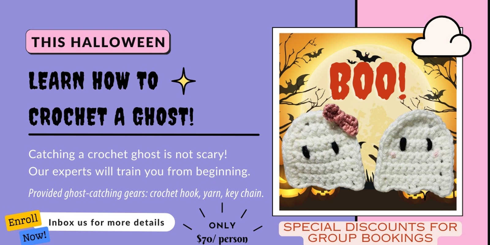 Banner image for "A Cute Ghost Catching" Crocheting Workshop