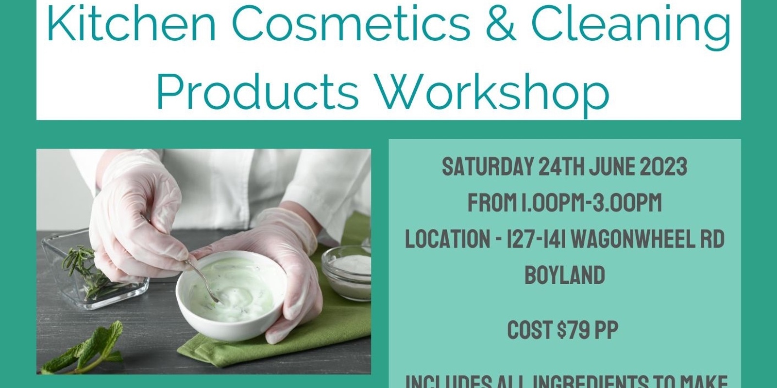 Banner image for Kitchen Cosmetics and Cleaning Products Workshop