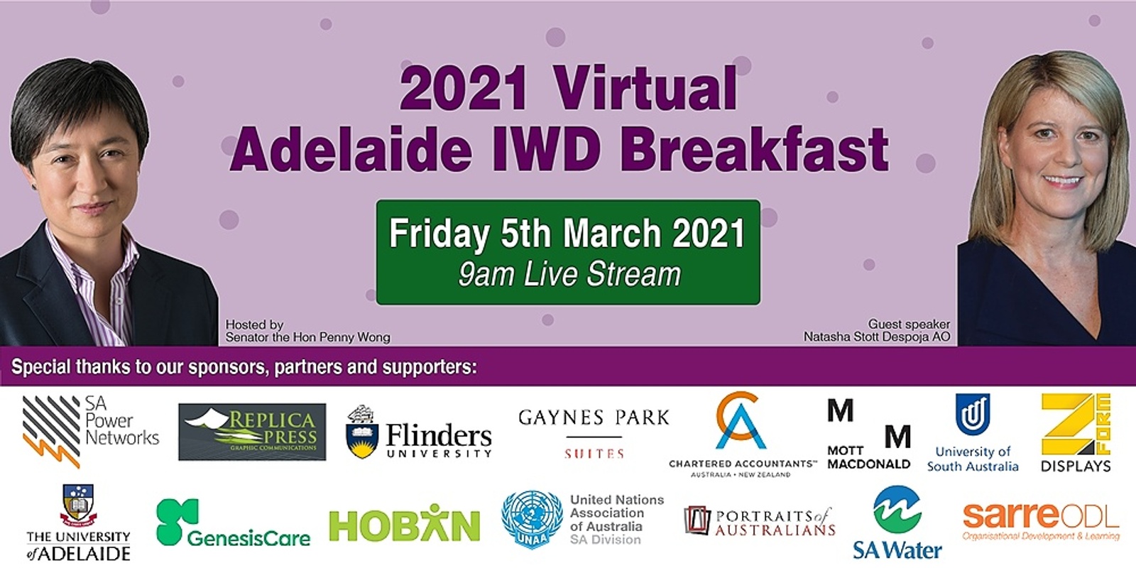 Banner image for 2021 Adelaide International Women's Day Breakfast